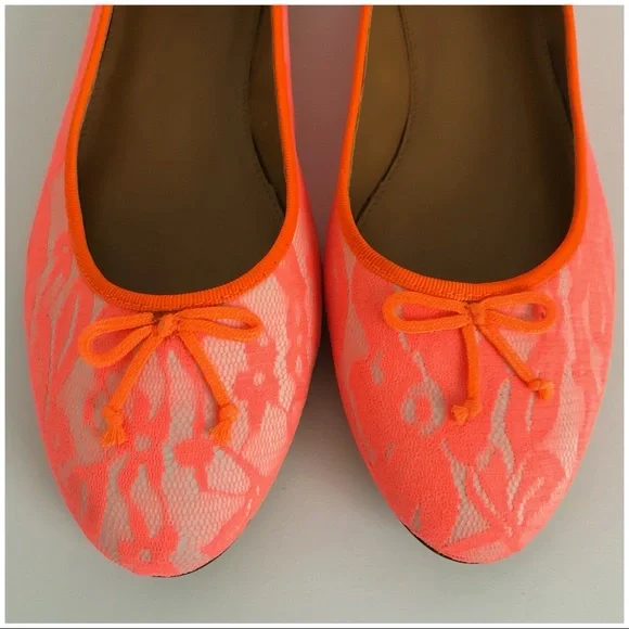 J. CREW NEON LACE BALLET FLATS SIZE 9 - Picture 3 of 10
